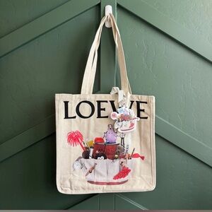 NEW Loewe Tote Canvas Tote Bag with Graphic Design